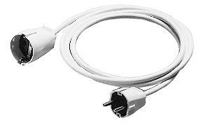 verlengkabel PVC 1,5mm2 Schuko 2p+ra recht>recht wit 10m