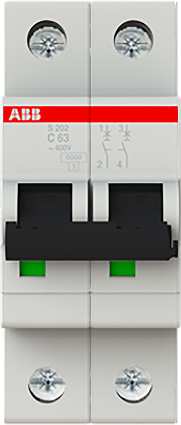 automaat 63A 2-polig C-kar 2-module 6kA