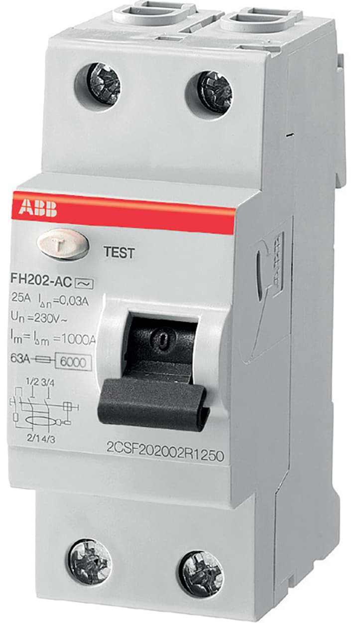 aardlekschakelaar 63A 2-polig  30mA type-A 2-module 6kA