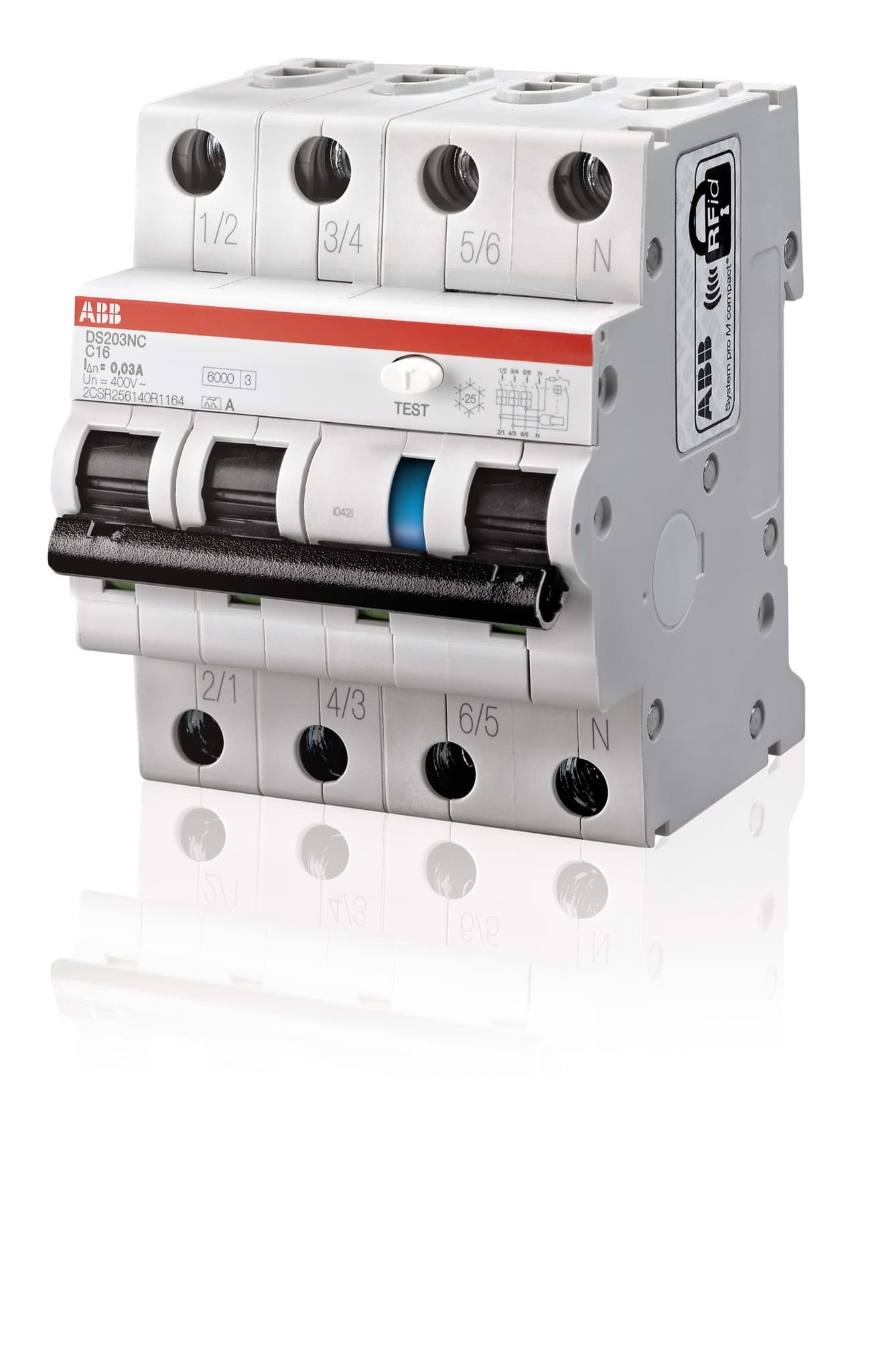 aardlekautomaat 32A 3-polig+nul 30mA C-kar 4-module 6kA