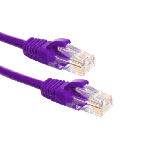 patchkabel CAT6 U/UTP 4P24 LSZH paars RJ45 snagless  0.5m