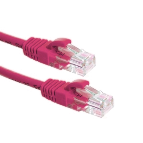 patchkabel CAT6 U/UTP 4P24 LSZH roze RJ45 snagless  0.5m