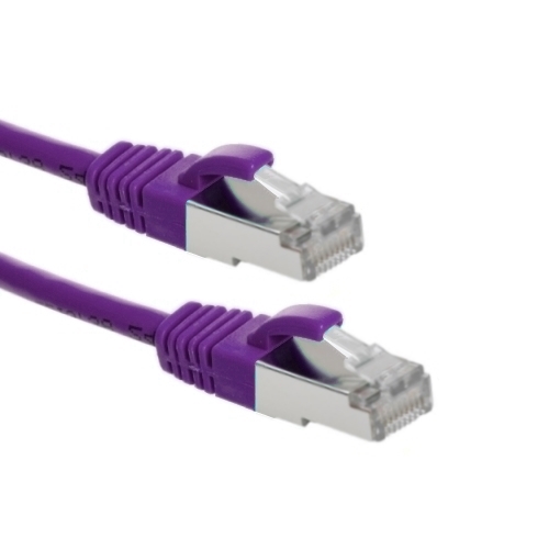 patchkabel CAT6 S/FTP 4P26 LSZH paars RJ45 snagless  0.5m
