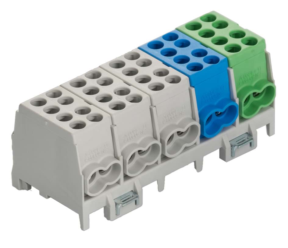 Verdeelblok 5F 1x16+3x10mm2gr/bl/gn