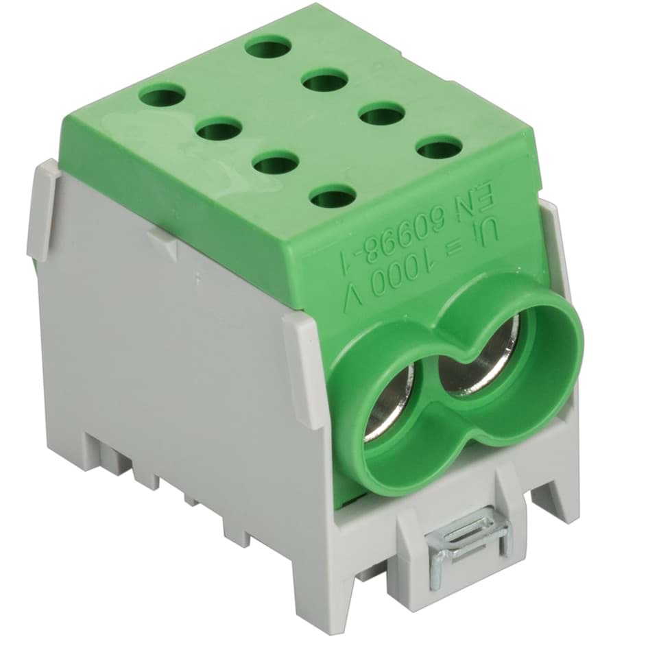 Verdeelblok 1F 4x50mm2 groen
