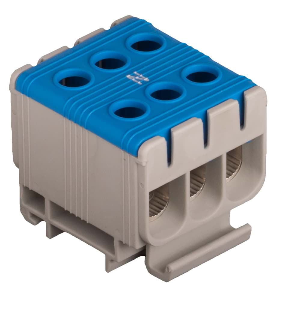 Verdeelblok 1F 6x2,5-50mm2 160A blauw
