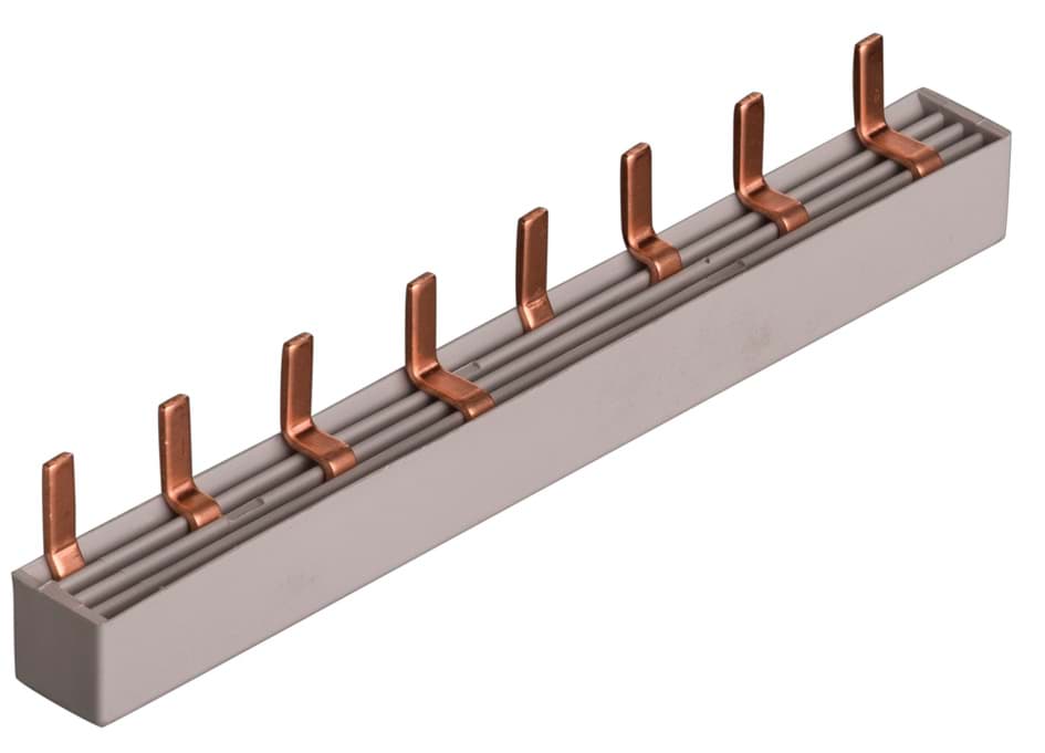 Doorverbindingsrail STIFT 4Fx 2 17,8mm 10mm2 63A gesloten