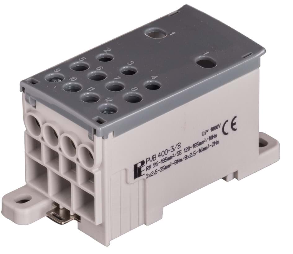 Verdeelblok 1F 70-150>3x1,5-25+8x1,5-10 400A PVB