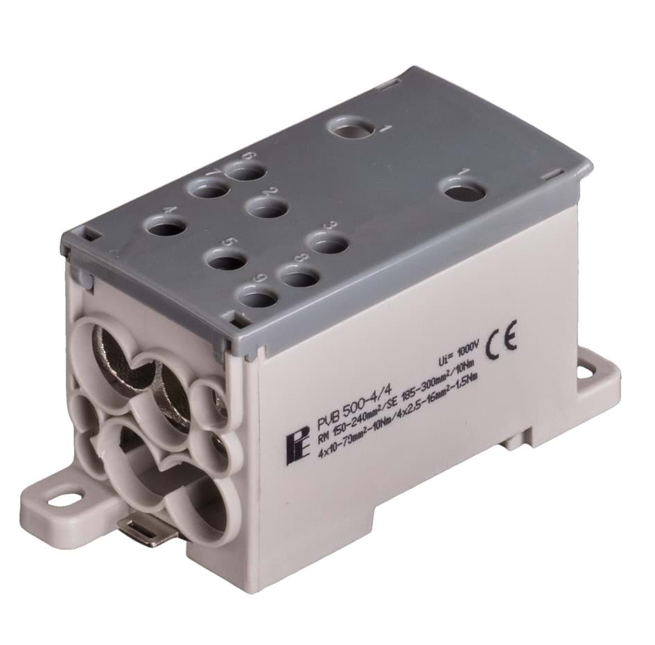 Verdeelblok 1F 120-185>4x6-50+4x1,5-10 500A PVB