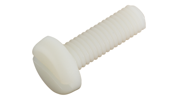 Pancilinderschroef zaaggleuf polyamide naturel M 6 X 20