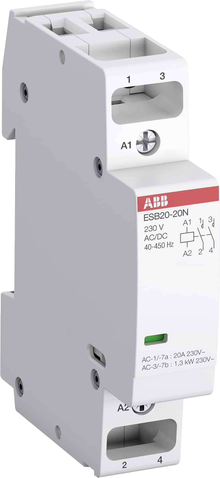 Modulaire magneetschakelaar 230Vac 20A 2NO 1 module