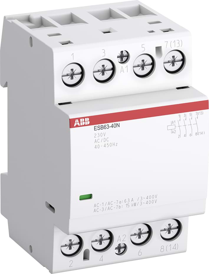 Modulaire magneetschakelaar 230Vac  63A 4NO 3 module