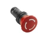 vuistslagknop draaiontgrendeling 40mm 2xNC rood