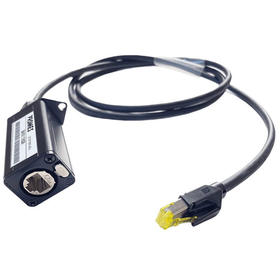 verloop etherCON CAT6A female > 1,5m CAT7 > RJ45 zwart