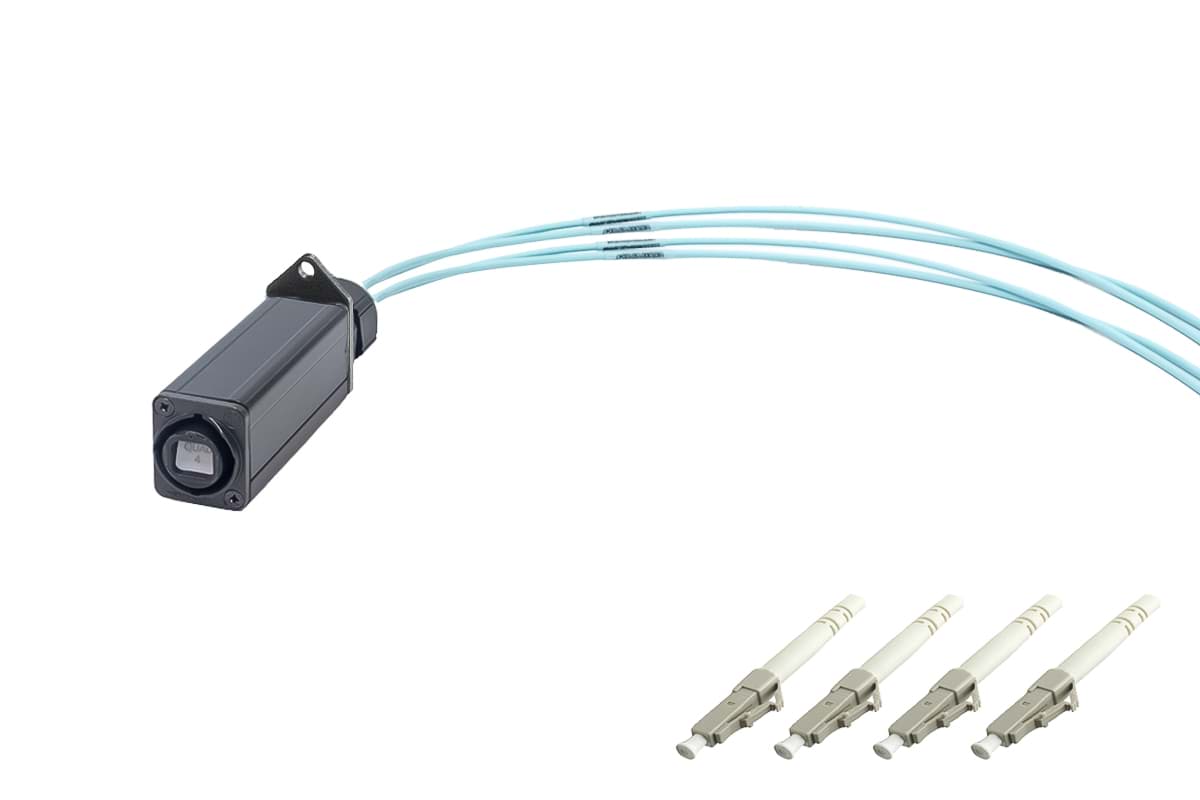 Fiber BreakOut opticalCON QUAD > 4x 0.5m LC MultiMode OM3