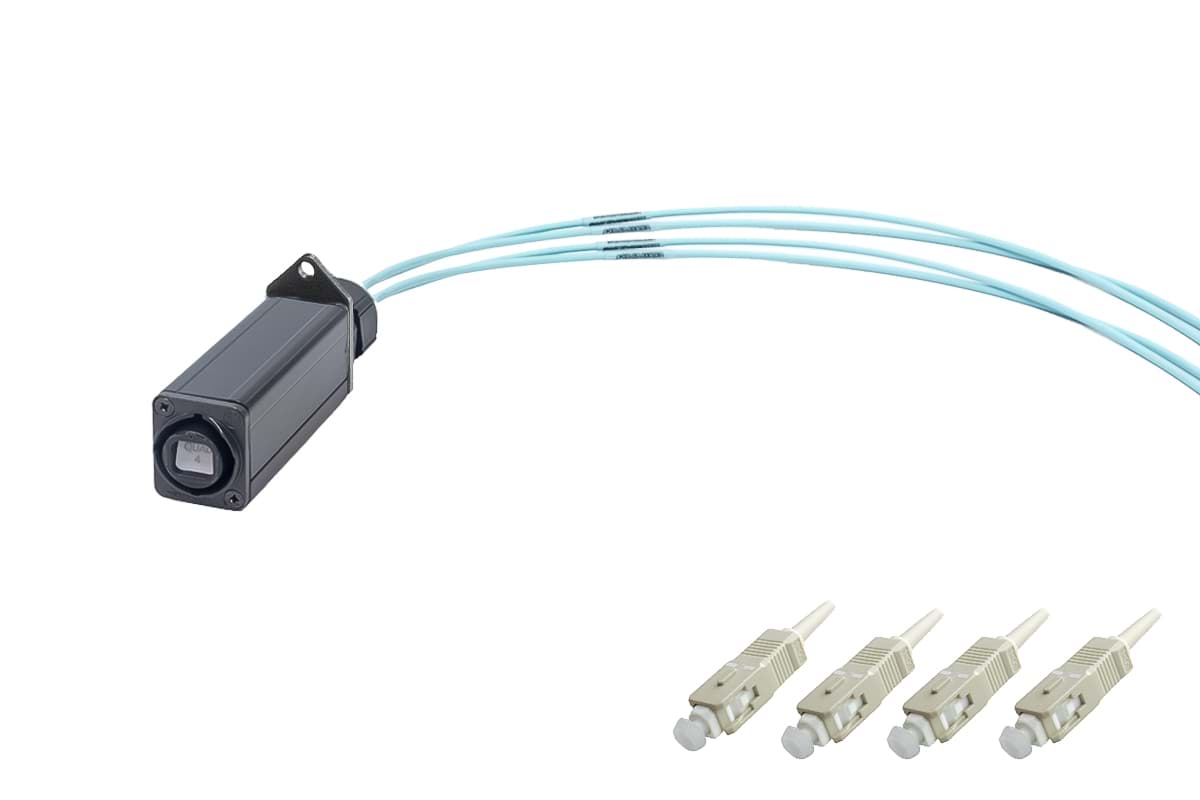 Fiber BreakOut opticalCON QUAD > 4x 0.5m SC MultiMode OM3
