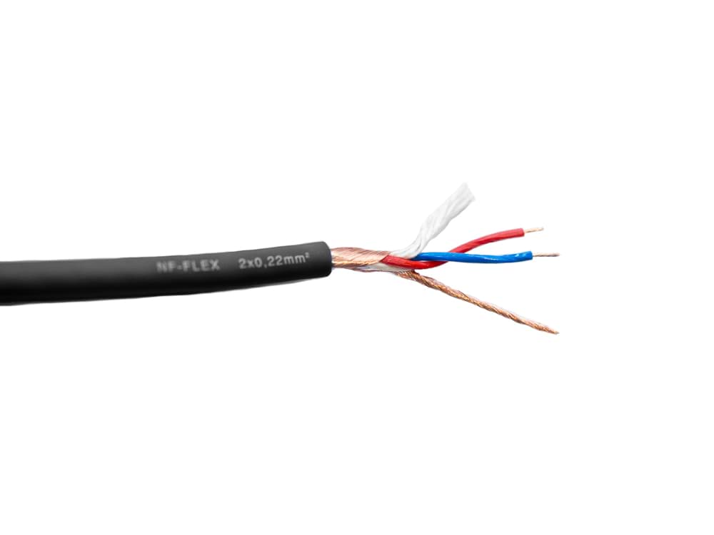 Microfoonkabel 2x0,14mm2 NF-CY PVC-FLEX d=3,6mm zwart