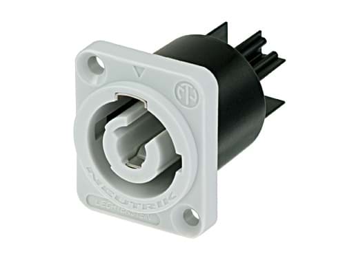 powerCON 20A paneelmontage -D- 2p+PE bus tab4,8x0,5mm grijs