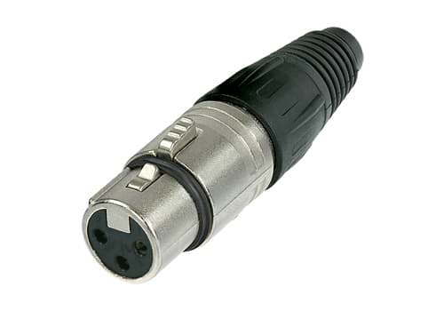 XLR kabeldeel 3 pin bus nikkel behuizing zilvercontacten