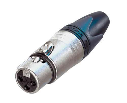 XLR kabeldeel 3 pin bus nikkel behuizing zilvercontacten XX #