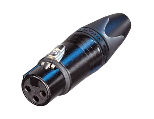 XLR kabeldeel 3 pin bus zwarte behuizing zilvercontacten XX