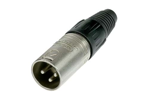 XLR kabeldeel 3 pin pen nikkel behuizing zilvercontacten