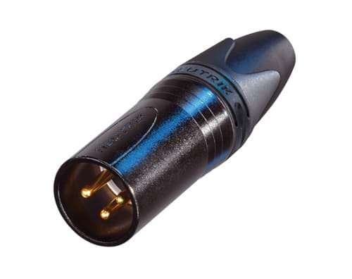 XLR kabeldeel 3 pin pen zwarte behuizing goudcontacten XX