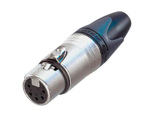 XLR kabeldeel 5 pin bus nikkel behuizing zilvercontacten XX