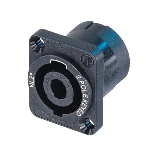 speakON 2-polig chassis D-size tab 4,8x0,5mm
