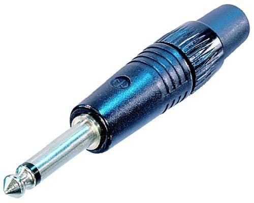 jack 6,3mm profi steker 2-polig zwart