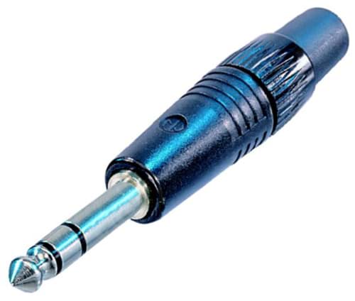 jack 6,3mm profi steker 3-polig zwart