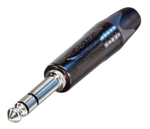 jack 6,3mm profi steker 3-polig zwart nikkel