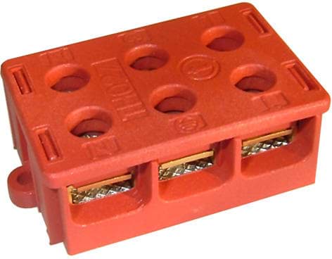 klemmenstrook 3x2-polig 6mm2 schroef 41A PA66 T125
