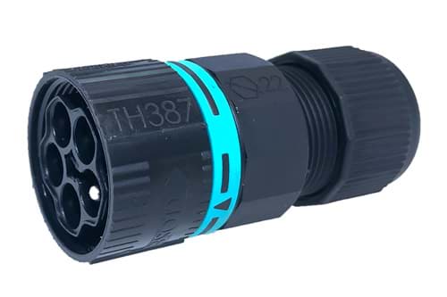 mini-TEEPLUG kabeldeel 5p pen schroef 17,5A D7-12 IP68