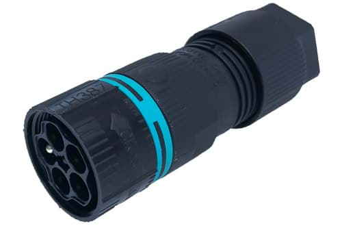 mini-TEEPLUG kabeldeel lang 5p pen schroef 17,5A D7-13,7 IP68