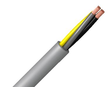 PVC-kabel-soepel VMvL / H05VV-F 2x1.5mm2 grijs