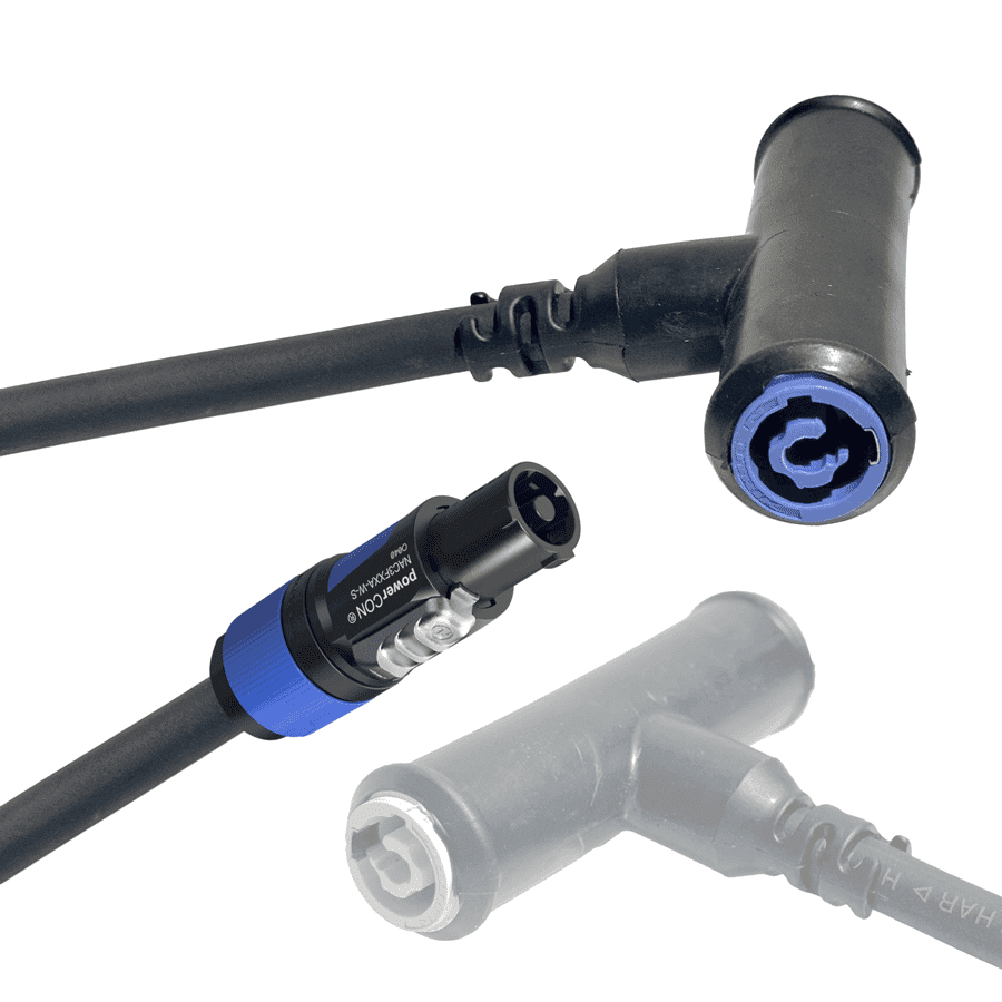 T-splitter powerCON blw/grs > H07RNF 3G2,5 1,0m powerCON blauw