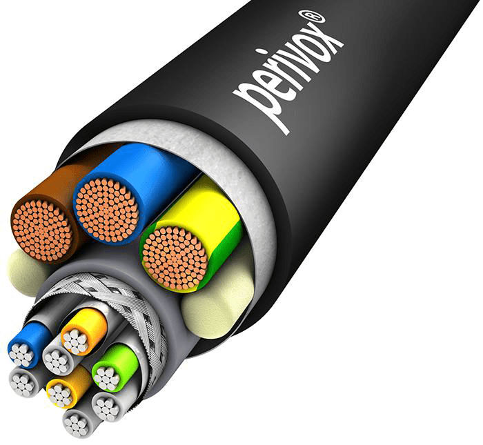 Combikabel CAT+POWER (1xCAT7 + 3x2,5mm2) PUR-ROBUST zwart