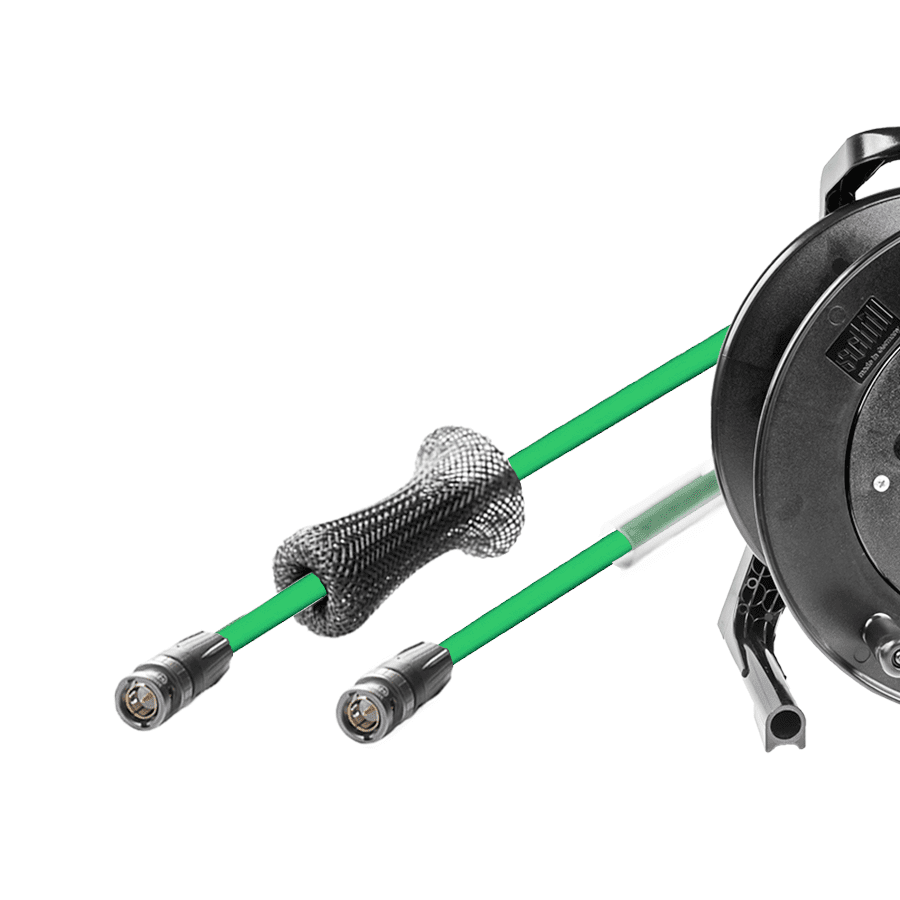 videokabel UHD HD-SDI Flex 1,2L-Dz PUR groen  50m haspel GT310+deur