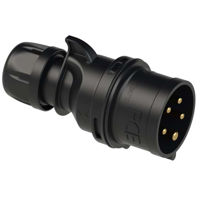 CEE steker 5p  16A 400V 6h zwart IP44 PCE TURBO