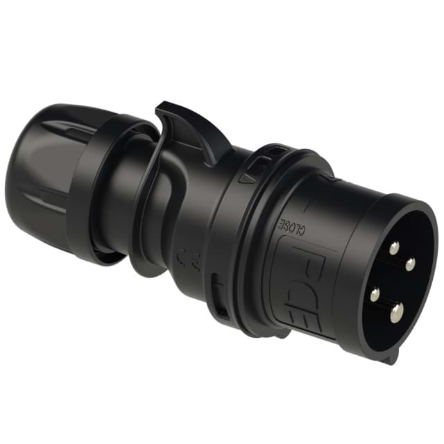 CEE steker 4p  16A 400V 6h zwart IP44 PCE TURBO