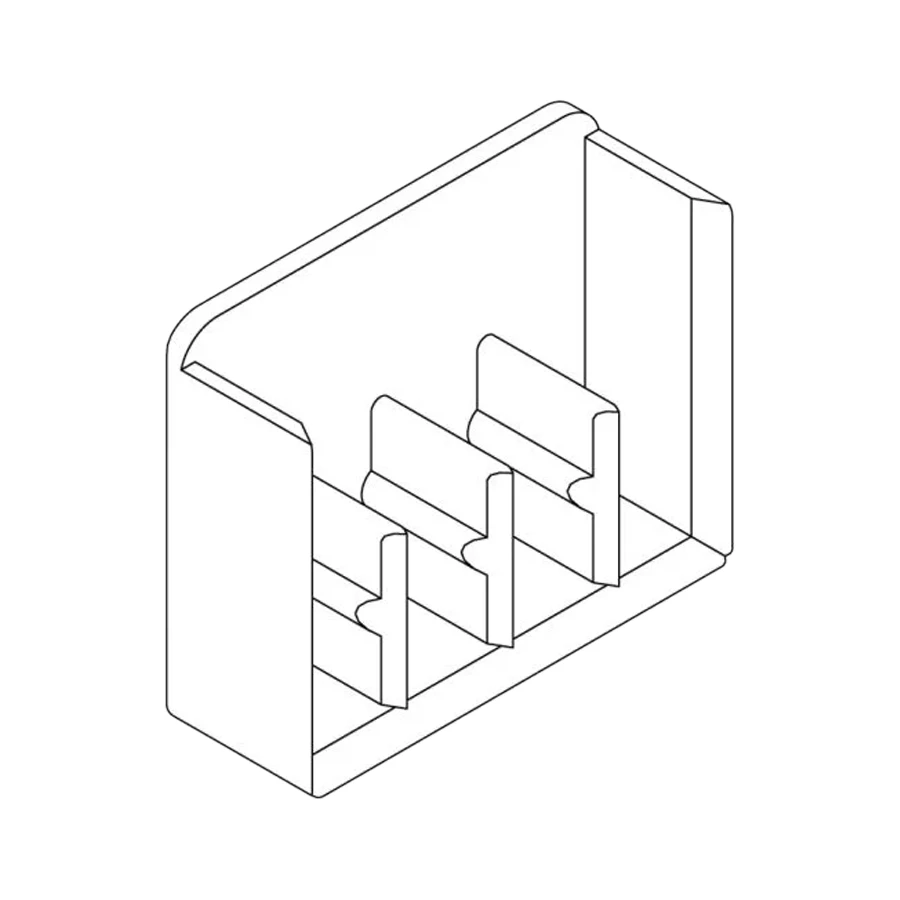 Doorverbindingsrail eindkap 4F grijs
