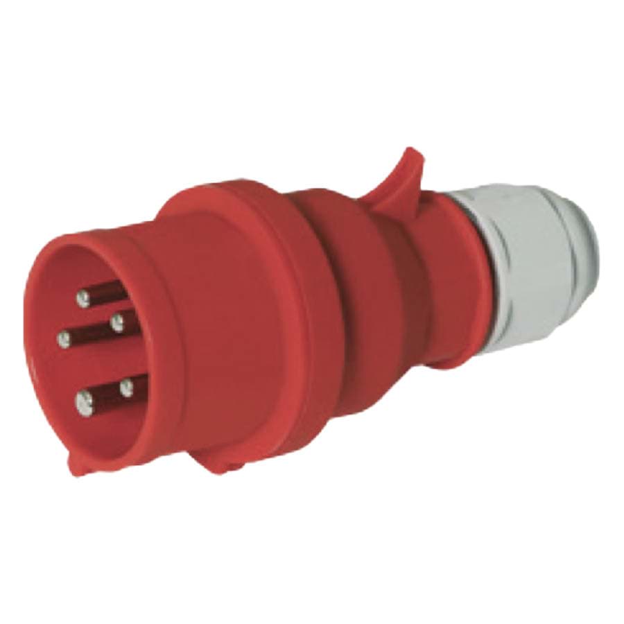 CEE steker 5p  32A 400V 6h rood IP44 Bals QuickConnect