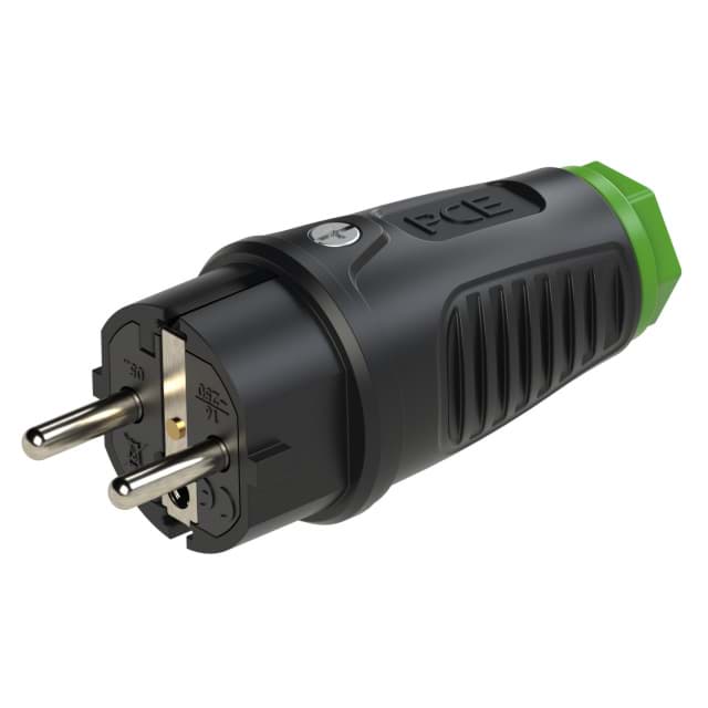 stekker randaarde+busaarde volrubber-TPE zwart/groen Taurus2 PCE