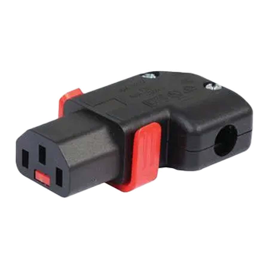 IEC C13 10A connector bus haaks links/rechts vergrendelbaar IEC Lock