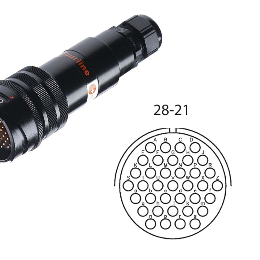 LK 37p cable connector w/out nut male d=13-18mm Tourline long crimp