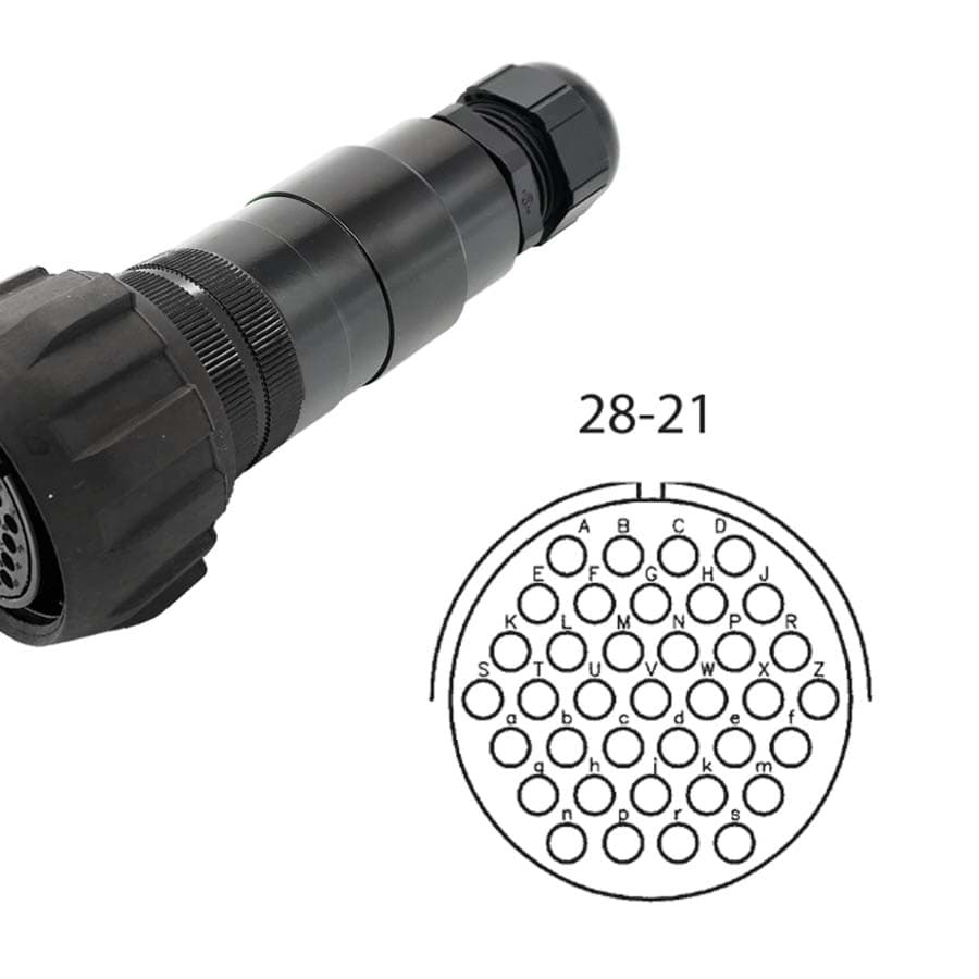 LK 37p cable connector with nut fem d=13-18mm T-line rubber long crimp