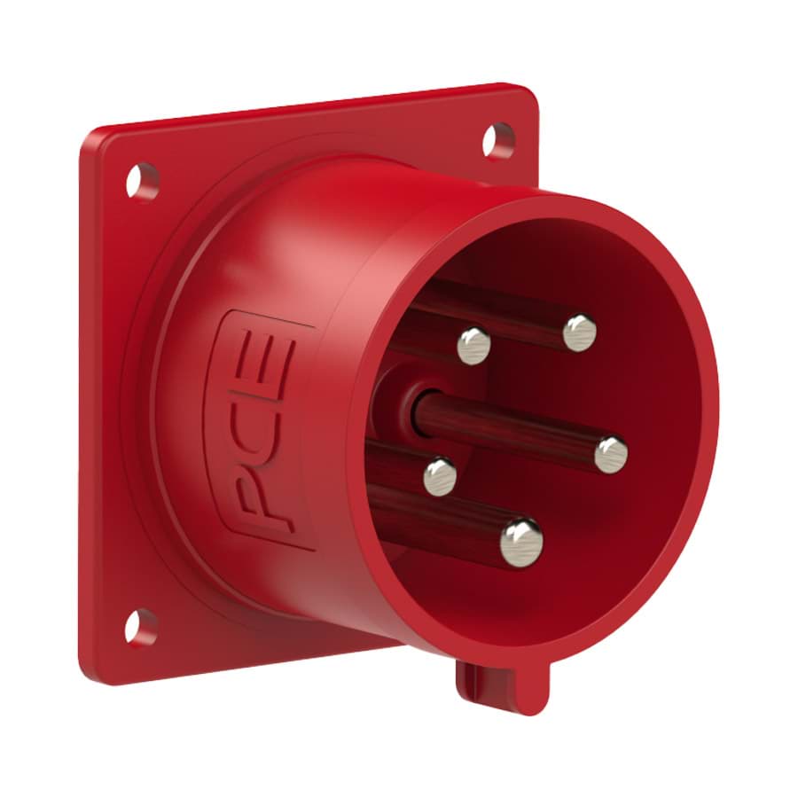 CEE toestel-inbouw 5p  32A 400V 6h rood 75x75mm IP44 PCE
