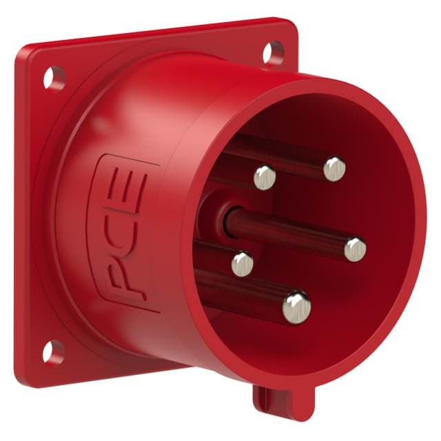 CEE toestel-inbouw 5p  32A 400V 6h rood 70x70mm IP44 PCE