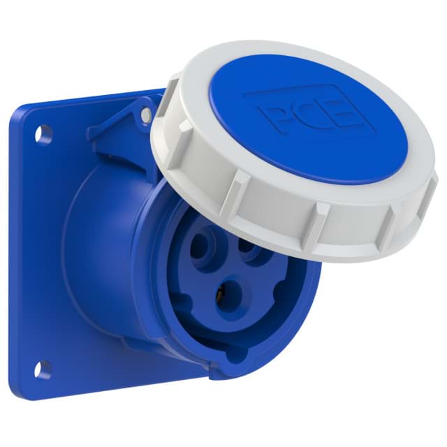 CEE wcd-inbouwRecht 3p  16A 230V 6h blauw 75x75mm IP67 PCE